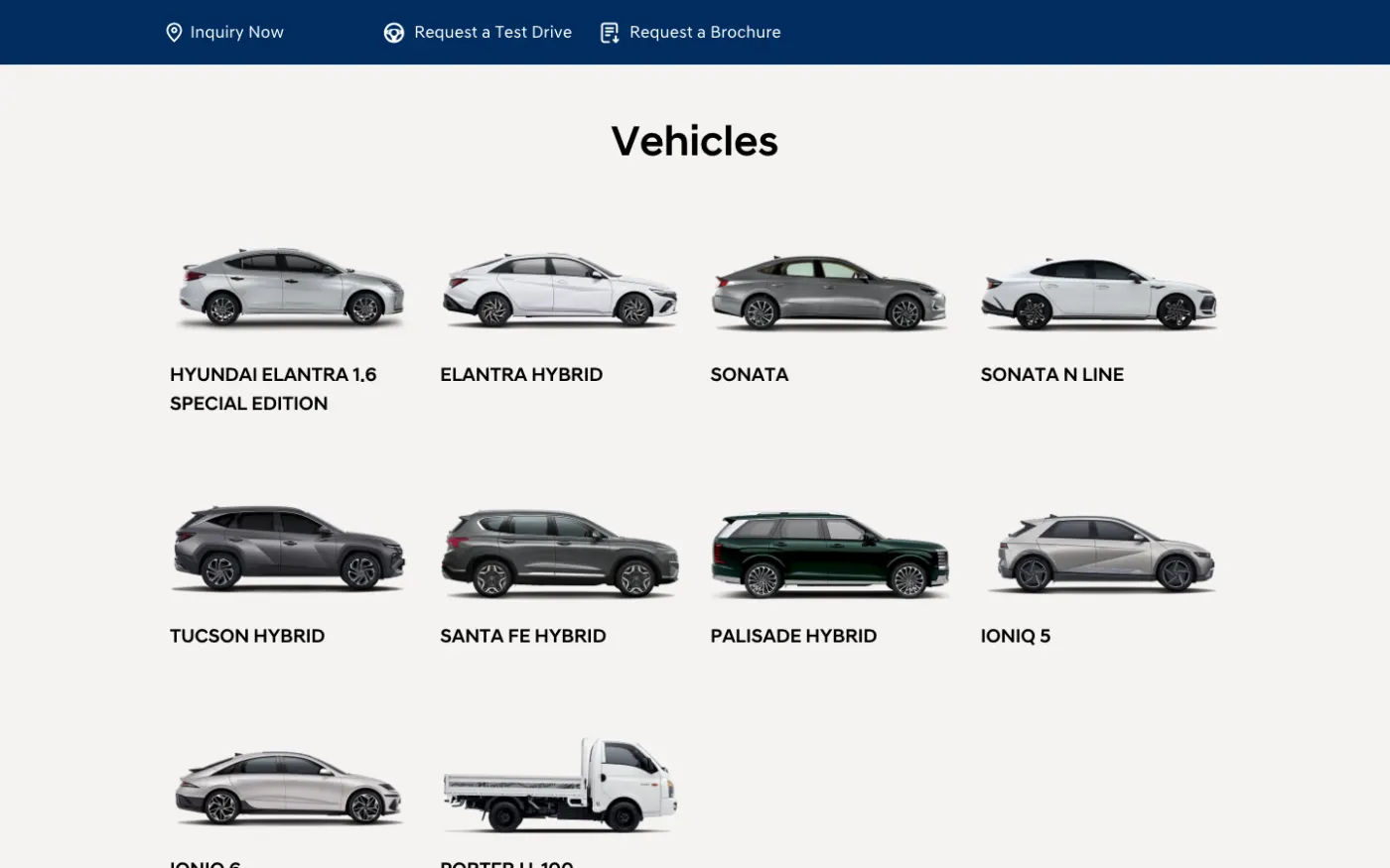 Screenshot of Hyundai Nishat Website