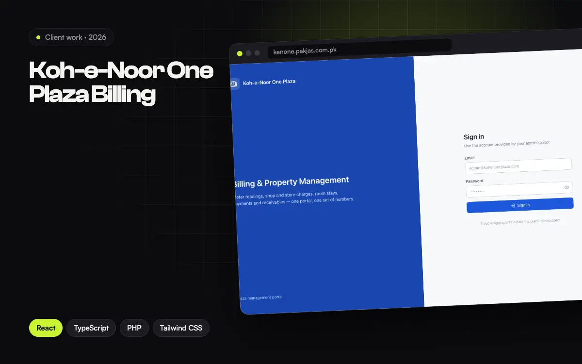 Koh-e-Noor One Plaza Billing project thumbnail